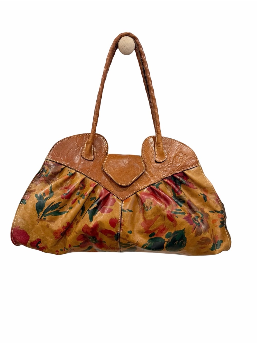 Patricia Nash Lione Large Floral Leather Satchel Bag Italy Inspired
